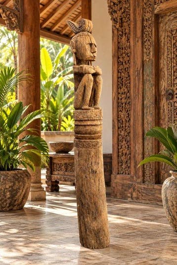 Beeld, XXL Monumental Indonesian Papua Tribal Ancestor