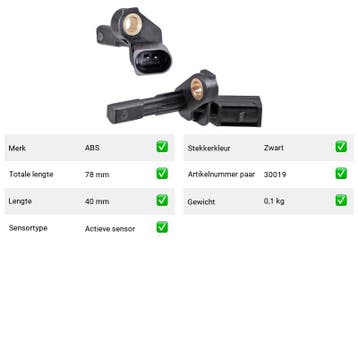 ABS-sensor Achteras rechts Volkswagen Scirocco 2.0 R, Auto-onderdelen, Verzenden, Nieuw, Volkswagen