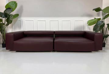 B&B Italia Andy Sofa Leer Rood Lederen Chaise Longue Showroo, Huis en Inrichting, Banken | Bankstellen, Driepersoons, Leer, Ophalen of Verzenden