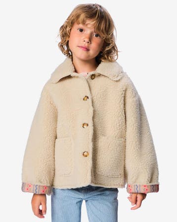 HEMA Kinderjas teddy bloemen ecru 25% korting, Verzenden, Nieuw