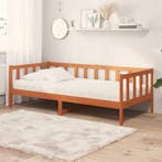 vidaXL Daybed met matras met hoofdeinde Waxbruin en wit 90 x, Verzenden, Nieuw, Bruin, Hout