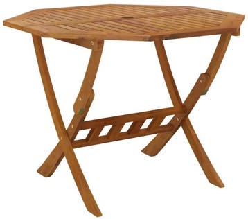 Ronde Opvouwbare Tuintafel – Acaciahout met Parasolgat, Verzenden, Nieuw