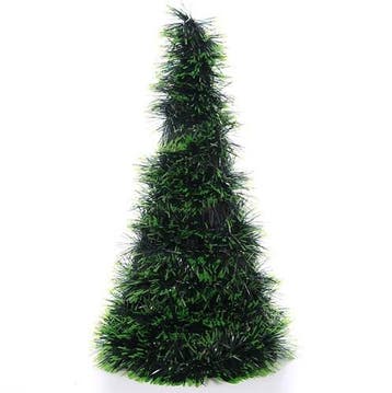 Dennenboom Kerstboompje Kunst Tinsel Groen Black 26 cm, Ophalen of Verzenden, Nieuw