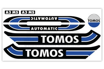 Tomos Stickerset glans standaard automatic zwart / donker..., Ophalen of Verzenden, Nieuw, A.J. Bromfiets Parts B.V.