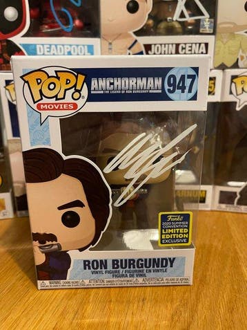 Funko - Funko Pop - Anchorman #947 Ron Burgundy, signed by