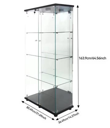 Glazen Vitrinekast met LED en Slot – 4-Laags Displaykast, Huis en Inrichting, Kasten | Vitrinekasten, Verzenden, Nieuw