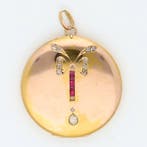 Medaillon - 18 karaat Geel goud, Roségoud Diamant