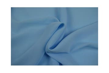 15 meter chiffon stof - Baby blauw, Blauw, 120 cm of meer, Ophalen of Verzenden, Polyester