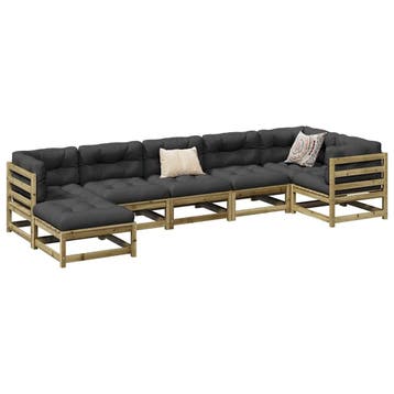 vidaXL 7-delige Loungeset geïmpregneerd grenenhout, Verzenden, Nieuw, Loungeset