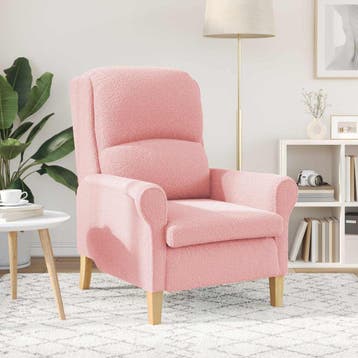 vidaXL Fauteuil Roze Zachte Sherpa stof, Verzenden, Nieuw