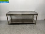 RVS Werktafel met onderschap 200 x 70 x 84 cm Horeca, Ophalen of Verzenden, Gebruikt