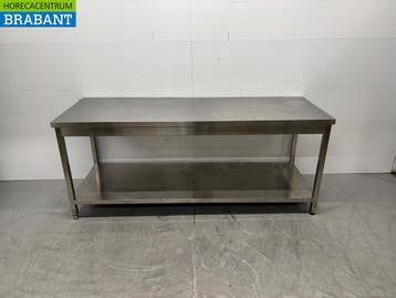 RVS Werktafel met onderschap 200 x 70 x 84 cm Horeca, Zakelijke goederen, Horeca | Keukenapparatuur, Ophalen of Verzenden, Gebruikt