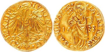 Duitsland, Nürnberg, Stad. Goldgulden 1533 St. Laurentius
