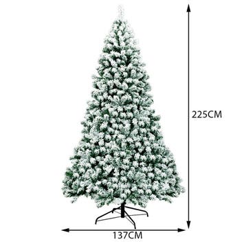 2dekans | Coast Besneeuwde Kunstkerstboom Wit/Groen – 225 cm, Diversen, Kerst, Ophalen of Verzenden, Zo goed als nieuw
