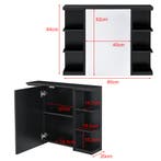 Badkamerkast Harstad met spiegel spiegelkast zwart, Verzenden, Nieuw