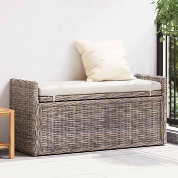vidaXL Opslagbank GENDT Grijs 110 x 40 x 50 cm Rattan, Verzenden, Nieuw