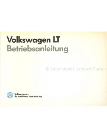 1988 VOLKSWAGEN LT INSTRUCTIEBOEKJE DUITS