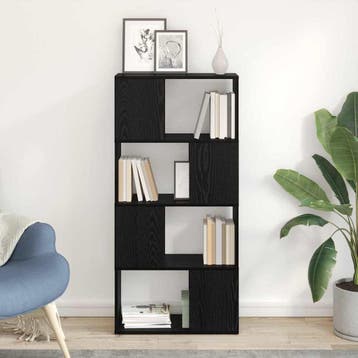 vidaXL Tv-meubelset 60 x 24 x 125,5 cm Zwart Bewerkt hout, Huis en Inrichting, Minder dan 50 cm, Verzenden, 100 tot 150 cm, Nieuw