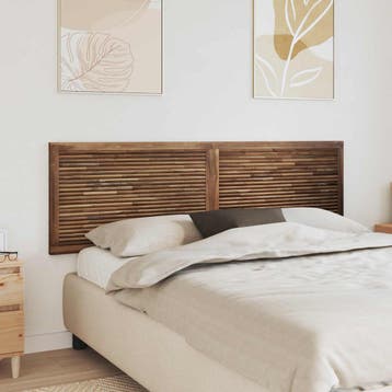 vidaXL Bed Hoofdbord Naturel Massief Teakhout, Huis en Inrichting, Slaapkamer | Bedden, Verzenden, Nieuw, Bruin, Hout