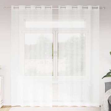 vidaXL Voile Gordijn 2 st Wit 260 x 140 cm Polyester, Huis en Inrichting, Verzenden, Nieuw, Wit