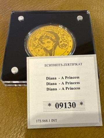Congo. 100 Francs 2022 Diana, 1/200 Oz (.999) mit CoA