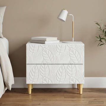 vidaXL Nachtkastje Wit 62 x 34,5 x 48 cm Bewerkt hout, Minder dan 45 cm, Verzenden, Nieuw, Minder dan 55 cm