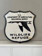 Emaille bord – U.S. Wildlife Refuge – Department of, Antiek en Kunst