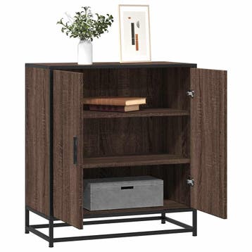 vidaXL Dressoir 68x35x76 cm bewerkt hout en metaal bruin, Verzenden, Nieuw, Overige houtsoorten