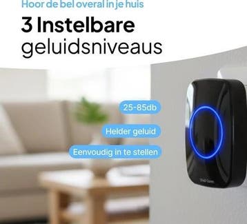 Draadloze Deurbel - Draadloos - Deur Bel - Deurbellen, Huis en Inrichting, Verzenden, Zo goed als nieuw