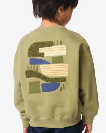 HEMA Kindertrui sweatstof grafisch groen, Verzenden, Nieuw