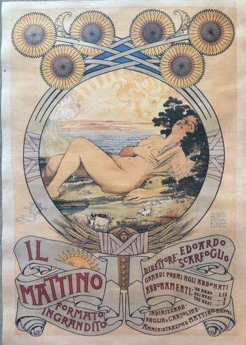 Anonymous - Manifesto Liberty Art Nouveau Il Mattino Edoardo