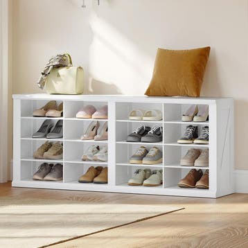 Schoenenkast - Schoenenrek - 104x60,5x30 cm - Wit - Hzuaneri, Verzenden, Zo goed als nieuw