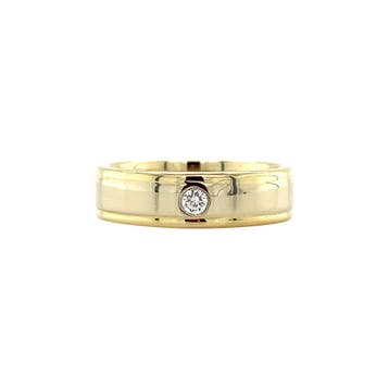 Gouden ring met diamant 14 krt, Verzenden, Zo goed als nieuw, Goud