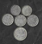 Rusland. Nicholas II. Set of 6 coins: 10, 15, 20 Kopecks
