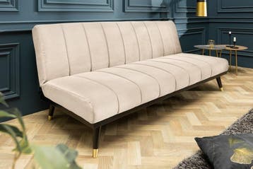 Design slaapbank PETIT BEAUTE 180cm champagne fluweel 3-zits, Ophalen of Verzenden, Nieuw