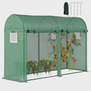 Outsunny Greenhouse Tunnel Garden Shed Greenhouse with 4 Win, Verzenden, Nieuw