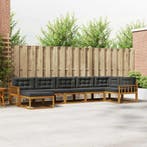 vidaXL Buiten bankenset met kussen 7 pcs Natuurlijk en, Verzenden, Nieuw