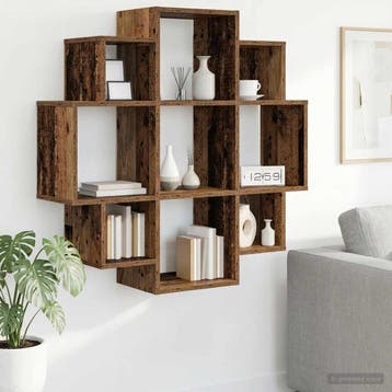 vidaXL Wandplank Oud hout 90 x 25 x 90 cm Bewerkt hout, Huis en Inrichting, Woonaccessoires | Wandplanken en Boekenplanken, Verzenden