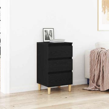 vidaXL Nachtkastje Zwart Eiken 40 x 35 x 70 cm Bewerkt hout, Minder dan 45 cm, Verzenden, Nieuw, 70 cm of meer
