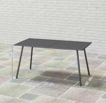 Stalen Buitentafel Rechthoekig – 150x80 cm, Weerbestendig, Verzenden, Nieuw
