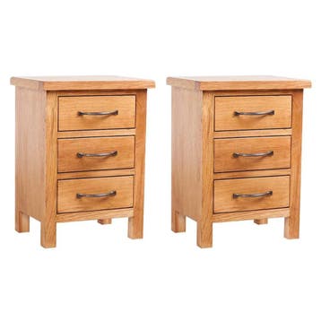 vidaXL Nachtkastjes 2 st 40x30x54 cm massief eikenhout, Minder dan 45 cm, Verzenden, Nieuw, Minder dan 55 cm