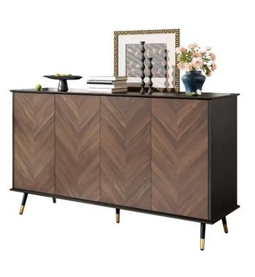 Dressoir Vispatroon 140 cm – 4 Deuren Moderne Opbergkast, Verzenden, Nieuw
