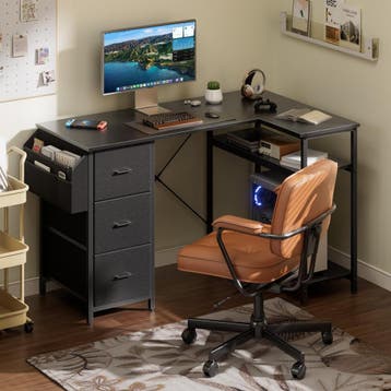 Bureau - Computertafel - Computerbureau - 140x78 cm - Zwart, Huis en Inrichting, Bureaus, Verzenden, Zo goed als nieuw