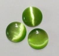 3 x Plaksteen glas cate-eye rond 20mm groen, Ophalen of Verzenden, Nieuw, Overige typen