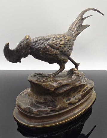 sculptuur, Bronze sculpture of a pheasant signed Arcon - 15