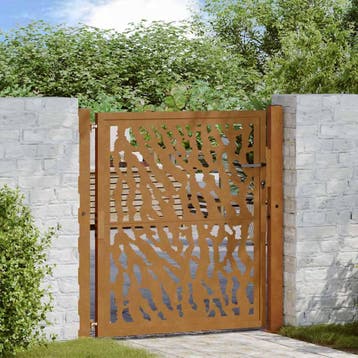 vidaXL Poort met sporenontwerp 100x100 cm weervast staal, Tuin en Terras, Tuinpoorten, Verzenden, Nieuw