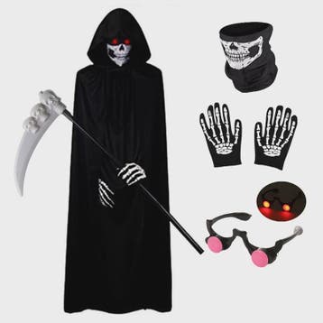 Kinderkostuum Doodskop Grim Reaper met Kap, Zeis en Accessoi, Kleding | Heren, Verzenden, Nieuw