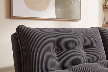 Slaapbank COCOONING 190cm 3-zits grijs cord - 48471, Ophalen of Verzenden, Nieuw