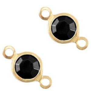 2 x Bedels DQ metaal tussenstuk crystal glas rond 4mm Gol..., Ophalen of Verzenden, Nieuw, Tussenstuk of Tussenkraal