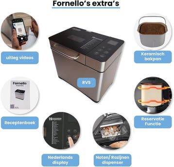Fornello Supremo Broodbakmachine Uitlegvideo’s - PFAS vrij -, Tuin en Terras, Ophalen of Verzenden, Zo goed als nieuw, Fornello